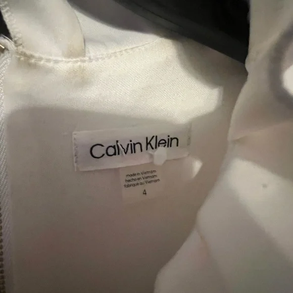 Calvin Klein White Ruffle Collar Mini Dress - Picture 4 of 4